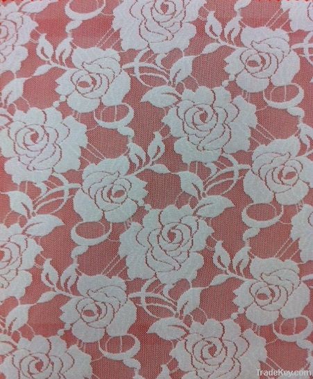 Fashion Rose Pattern Lycra Lace Fabric