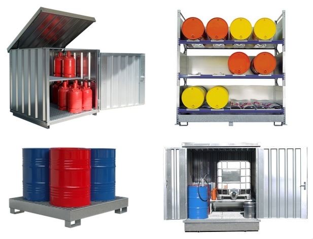 Storage container for hazardous products