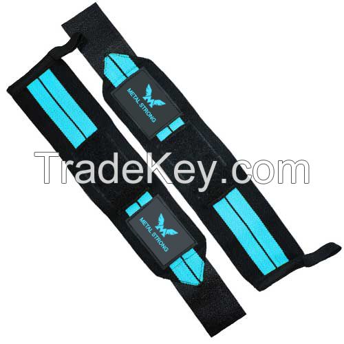 Weight Lifting Training Wrist Support Wraps Gym Cotton Bandage Straps With Custom Label