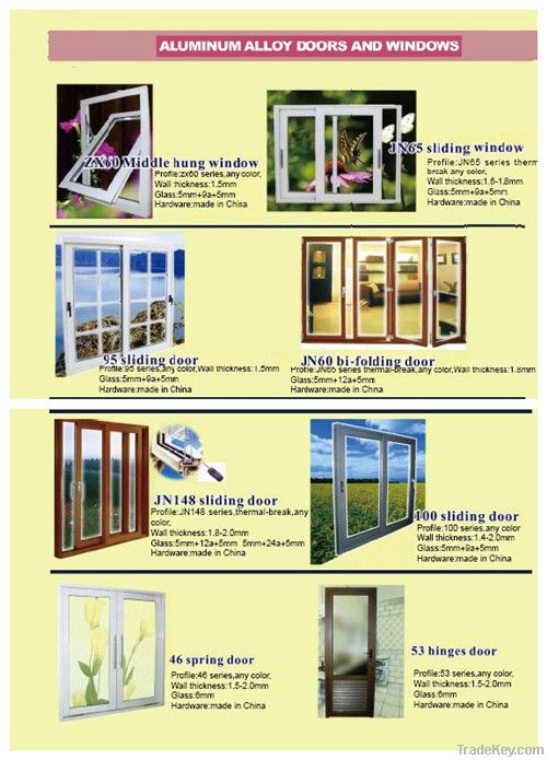 Thermal break aluminum alloy sliding window, double glazing