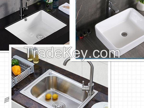 Bathroom basin and Kitchen stainless sinks