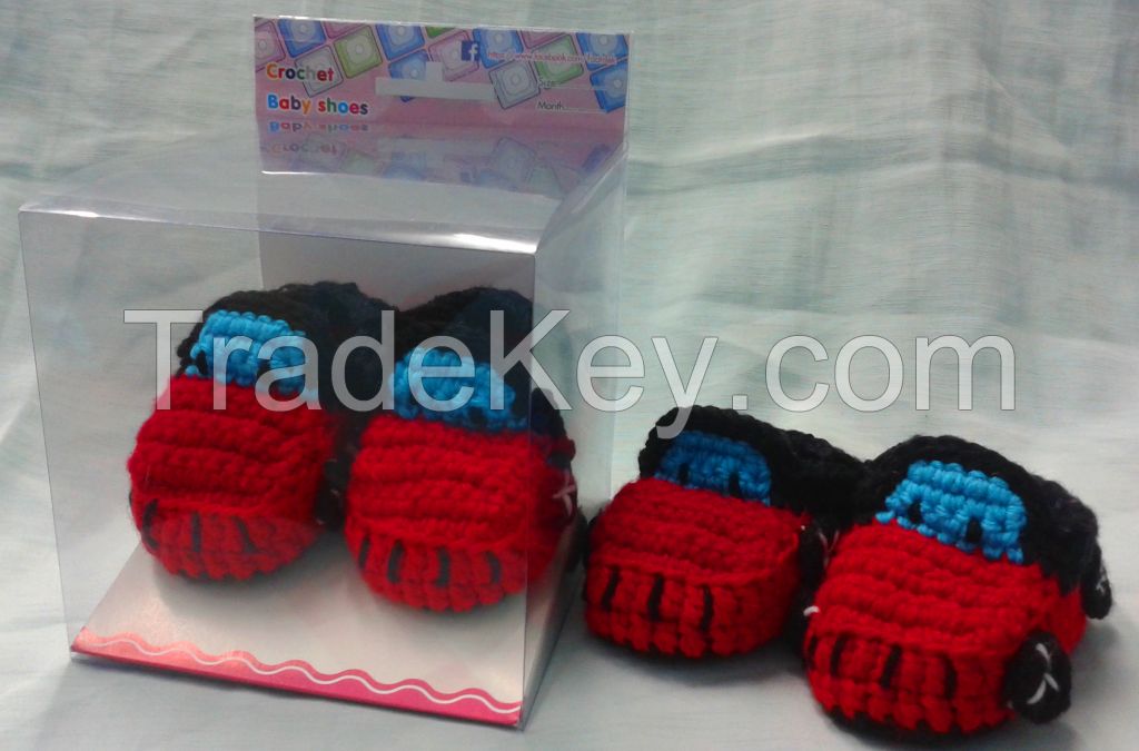 Hand crochet baby shoes wholesale cute handmade crochet knitting baby shoes flower crochet baby girl