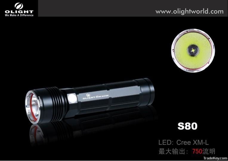 Olight S80 Baton Rechargeable XM-L 750 Lumen LED Flashlight
