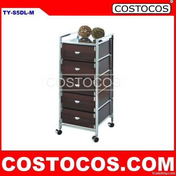 5 - DRAWER WOODEN DRAWER TROLLEY