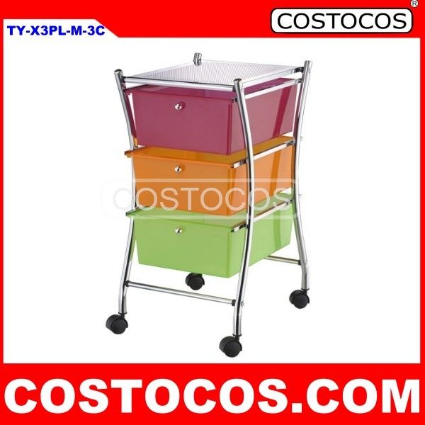 Multi-Color X-Frame 3 - Drawer Trolley (Storage Cart)