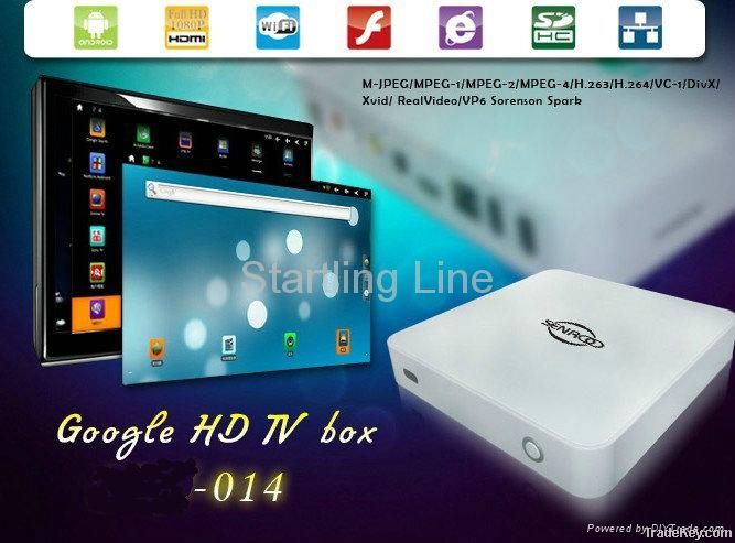 Multi-function network HD media player come with RJ45 port, support WIF