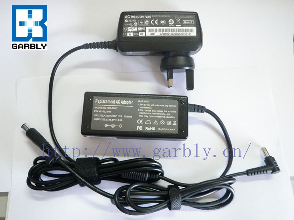Laptop AC Adapter for HP 18.5V 3.5A (with Pin)