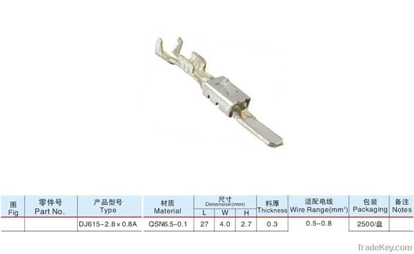 2.8 series auto terminal DJ616-2.8*0.8A