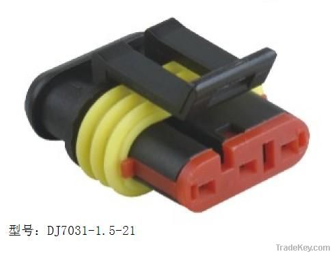 2pin black female waterproof auto connectors