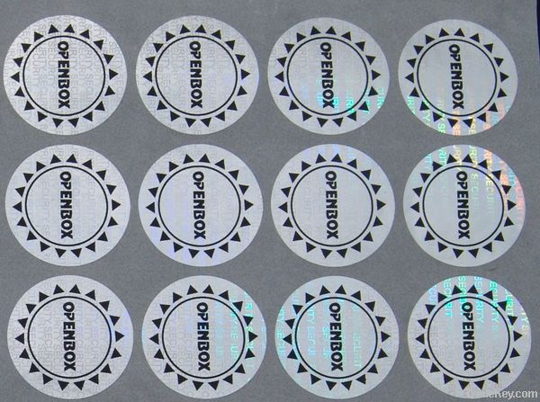 custom white dot matrix hologram sticker