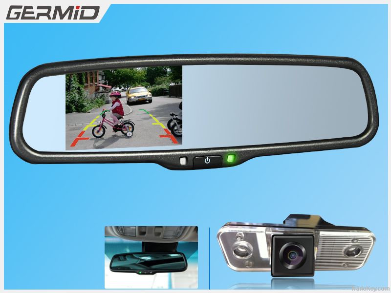 3.5 inch rearview mirror monitor with optional autodimming and compass