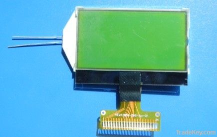 LCD Panel with 128 x 64 Pixels, STN/Yellow-green/Positive/Transmissive