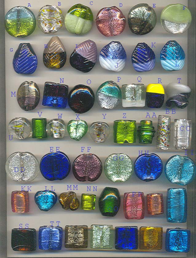 SILVER FOILED GLASS BEADS
