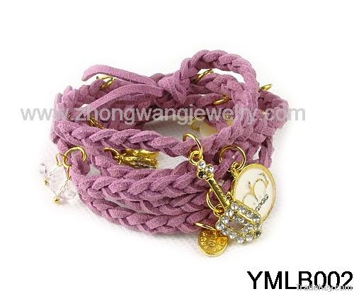 Fashion Charm Bracelet with Knit Shell Heart Rabbit