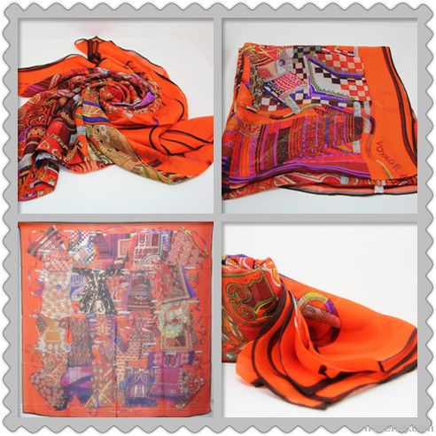 Exporter rectangle scarf--GEORGETTE/CHIFFON