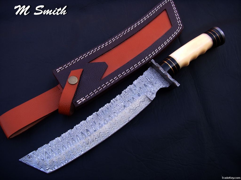 Damascus Bowie Knife