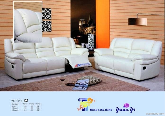 Modern living room sofa, leather recliner sofa set