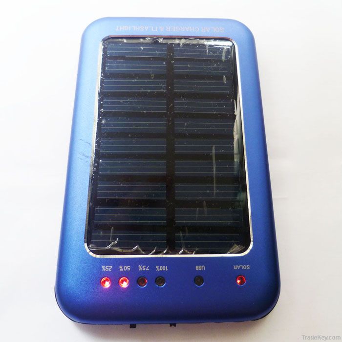 Solar cell charger for mobile phone, MP3, MP4, 2600mah