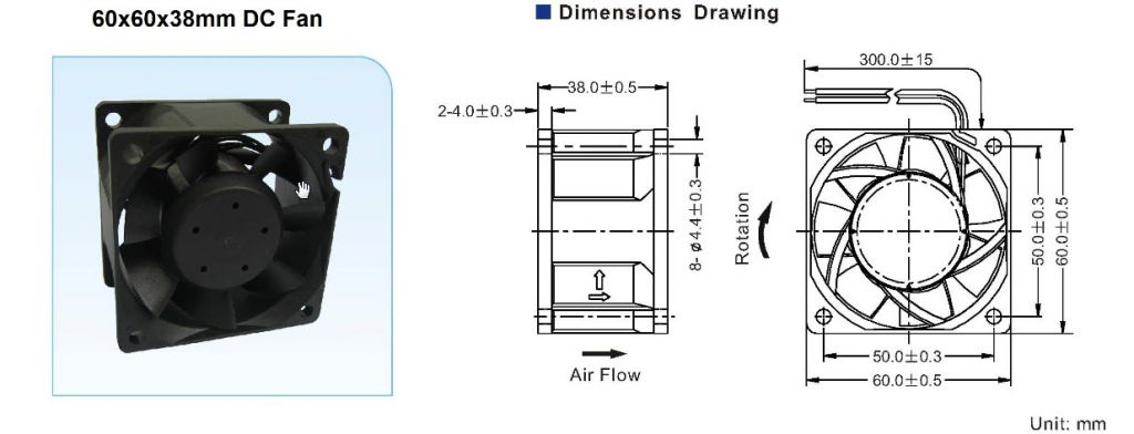 6038 Brushless dc cooling fan 5V 12V 24Vdc 60x60x38 BLDC industry fan