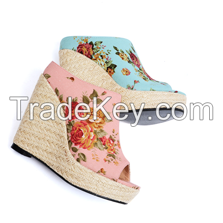 Hemp Rope Wedge Lady Sandals