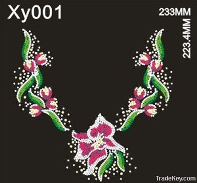 beautiful neckline rhinestone design for garment