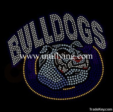 bulldogs motif in rhinestone