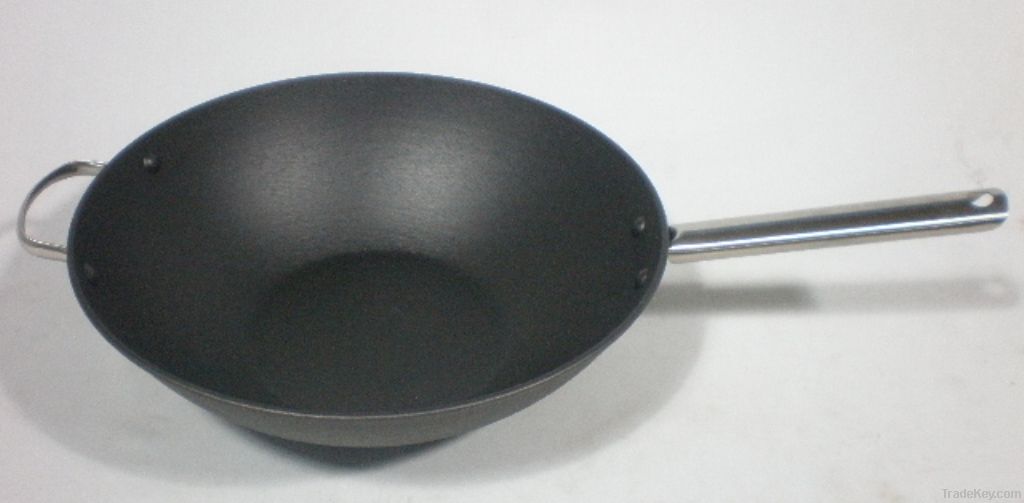14'' light cast iron wok