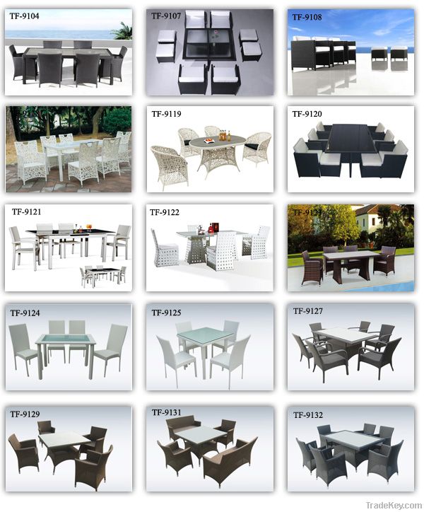 Modern Rattan dining table set