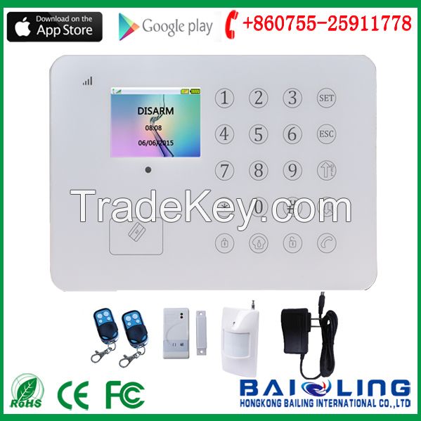 TFT Touch Screen Home Guard GSM SMS Alarm System Smart Burglar Alarm System