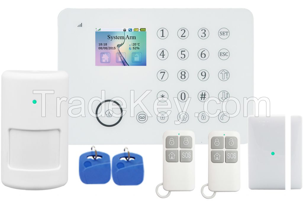 TFT PSTN home intelligent wireless security Alarm System with app control