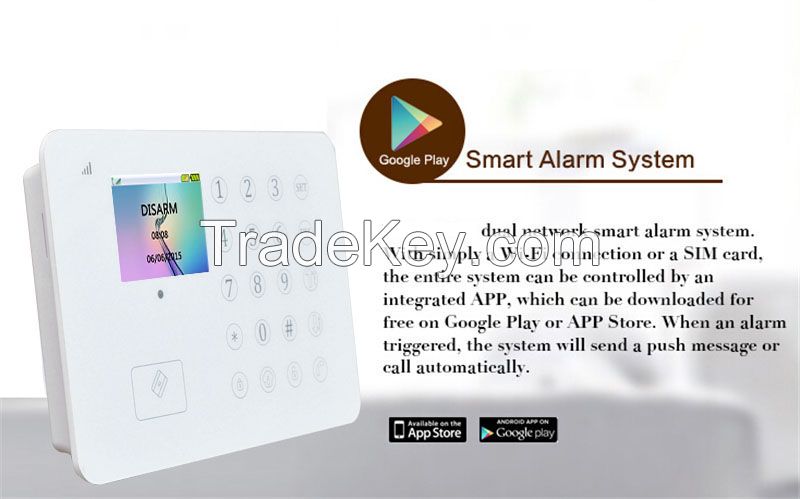 new design PSTN TFTwireless home burglar GSM alarm system
