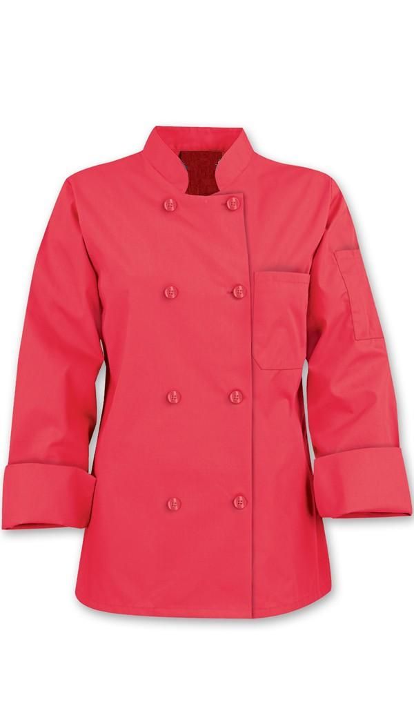 Basic Womens Pink Chef Coats - Pearl Buttons - 65/35 Poly/cotton