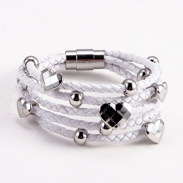 white leather bracelets 