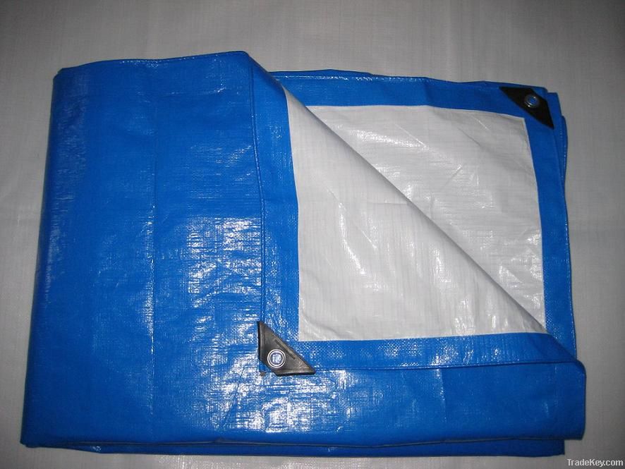 blue white pe tarpaulin(4M*5M)