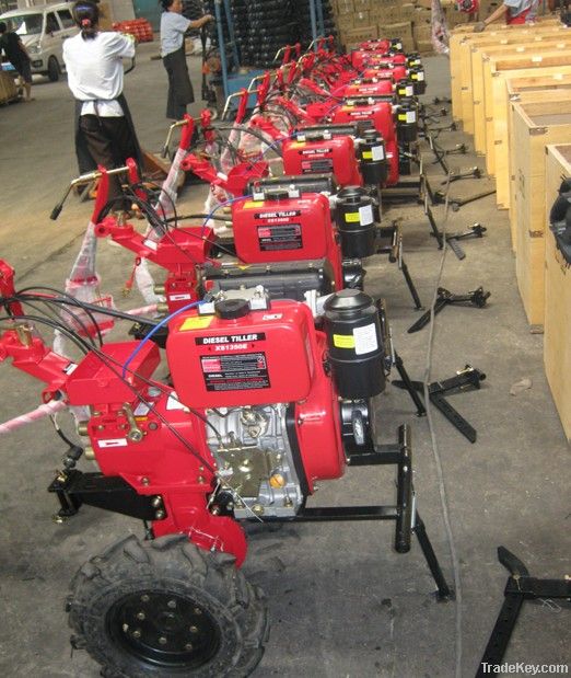 9HP Diesel Rotary Tiller With Electric Start cultivator