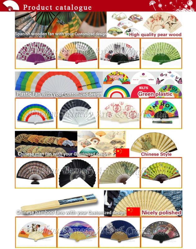 Customise promotional bamboo folding fan