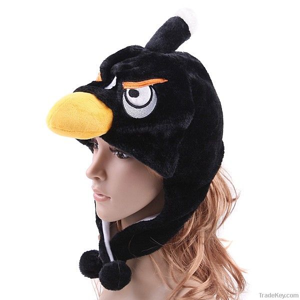 Black Plush Animal Angry Birds Hats
