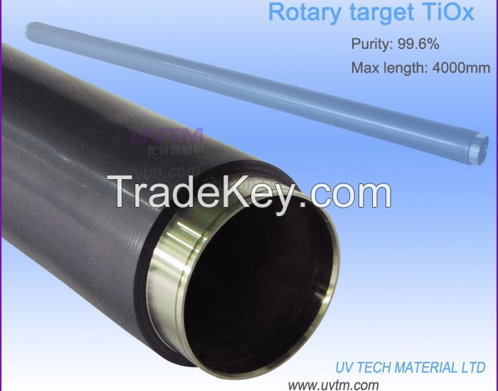 High purity rotatable sputtering target TiOx