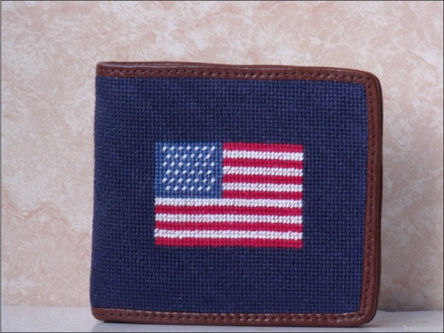 Needlepoint leather Wallets