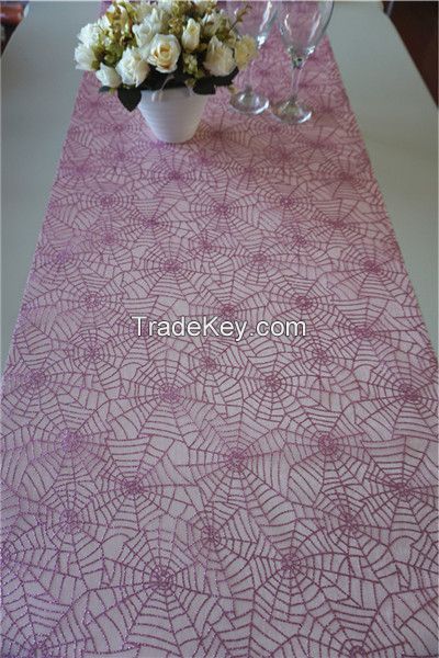 glitter spider organza table runners