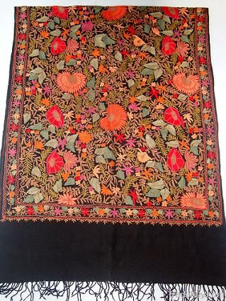 Kashmiri Multicolor Embroidery Shawls on Fine wool