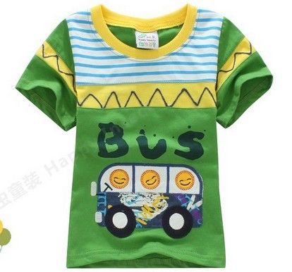 2014 New Summer Cute Cartoon Print Baby T-Shirt Hot Sale 100% Cotton Kids Clothes