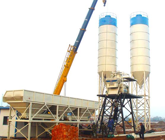 HZS50 Concrete Batching Plant with 50m3/h capacity