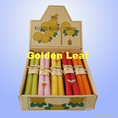 rolled beeswax candle