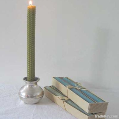 rolled beeswax candle