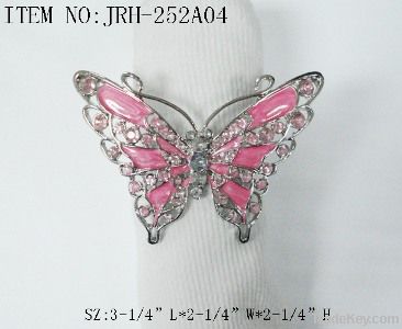 Colorful butterfly metal napkin ring