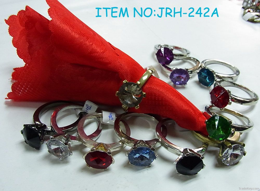 Colorful Crystals metal napkin ring