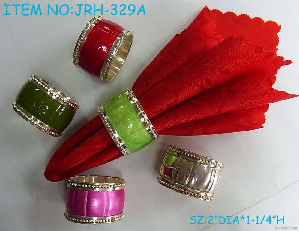 Metal napkin ring with colorful epoxy