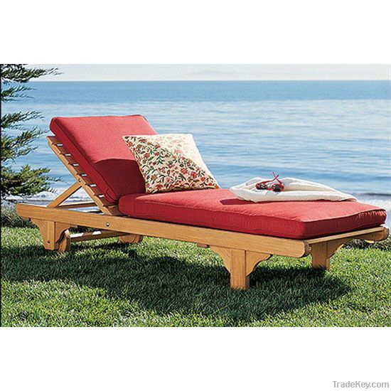 wooden outdoor and beach lounge chair