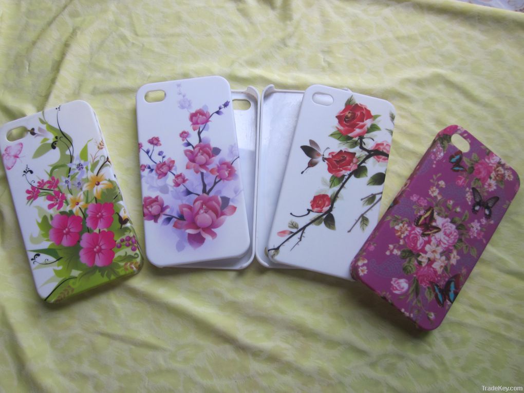 Fashion flower design PC phone case for Iphone 4G/4S